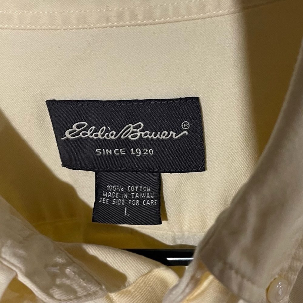 Eddie Bauer Yellow Button-Down L - image 3
